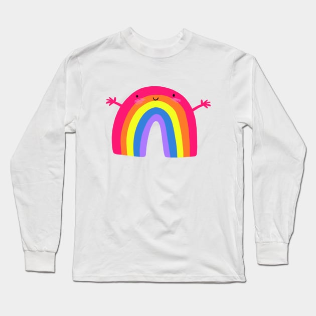 Cute Rainbow Hug Long Sleeve T-Shirt by Sketchy